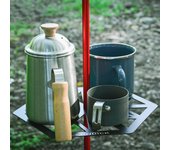 Bandeja de poste de luz portátil, bandeja de poste de lámpara de acero inoxidable ligera, soporte para lámpara, Camping Light Pole & Pole Tray azul