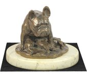 French Bulldog, Frenchie I - dog figurine, dog silhouette figurine, trophy for Art-Dog dog show exhibition marrón