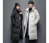 Chaqueta de plumón para hombre, chaqueta gruesa de estilo coreano de invierno de longitud media para hombre, chaqueta de plumón de moda para pareja, ropa de trabajo S