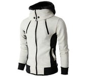 Sudaderas con capucha engrosadas para hombre Abrigo delgado con doble cremallera Assassin's Creed Otoño e Invierno M negro