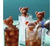 Molde de silicona con forma de oso, fabricante de cubitos de hielo, molde para pastel de Chocolate, molde para masa de caramelo para café, té de la leche, whisky, molde para hielo S