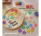 Horquilla de estrella de dopamina para niñas: pinza para el pelo de bebé para flequillo lateral y cabello quebradizo Oil dripping star bb clip 1 piece