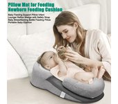 Almohada de apoyo para la alimentación del bebé, cuna para bebés, cuña de reflujo con correa de seguridad para bebés