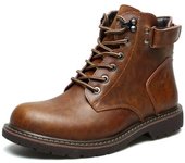 Botas de cuero punk para hombre, botas de moto de alta calidad, zapatos casuales de marca para hombre, botas de tobillo con plataforma de estilo británico para hombre 38 negro