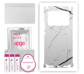 apgo Protective Skin Sticker for the back+sides compatible with Xiaomi Mi  11 Ultra, Full Wrap Film, Foil, Vinyl - Pattern White Marble
