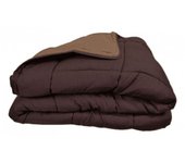 Couette chaude Bicolore Gamme Microfibre  Cocoon Non feu  Toison d'or - Cocoon Chocolat moka - 240 x 260 cm pour lit King size