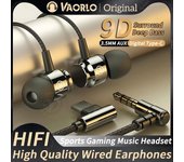 Auriculares con Cable y Chip Digital 3.5mm AUX/Tipo C 9D HIFI Bajos Pesados In-Ear Auriculares para Juegos Para Samsung Huawei Xiaomi OPPO iPad PC MP3/MP4 3.5MM Black