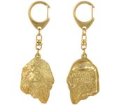 Lebrel Afgano, Tazi I - Llavero dorado con perro, adorno para bolso, accesorio de lujo de la marca Art-Dog