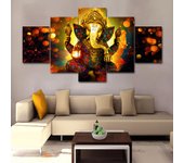 Cuadro abstracto de elefante con forma de trompa de Buda, 5 piezas, decoración moderna para la pared del hogar, lienzo, impresión HD, pintura sobre lienzo para sala de estar 20x35cm*2  20x45cm*2  20x55cm*1