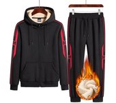 Traje deportivo de invierno más chaqueta acolchada de terciopelo suéter informal de talla grande para hombre conjunto de dos piezas de terciopelo de cordero M