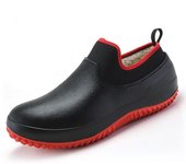 Botas de lluvia Unisex de invierno para hombre, botas de nieve cálidas, zapatos de lluvia antideslizantes para hombre, Botas de lluvia impermeables, botas de agua para hombre, botas de trabajo de goma 45 negro