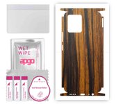 apgo Protective Skin Sticker for the back+sides compatible with Realme 8, Full Wrap Film, Foil, Vinyl - Pattern Tigerwood