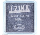 Encreur à pigment Izink Aladine - 36 coloris - 3,5 x 3,5 cm Encreur Izink Aladine, - Couleur : Bleu argenté métallisé (Silver blue)