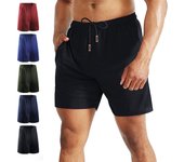 Pantalones cortos para hombre, para fitness, jogging, correr, deportes, gimnasio, entrenamiento, pantalones deportivos, pantalones de chándal, pantalones de ejercicio M gris