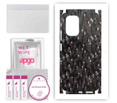 apgo Protective Skin Sticker for the back+sides compatible with Xiaomi Mi 11X, Full Wrap Film, Foil, Vinyl - Pattern Carbon Black Pixel