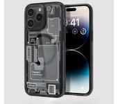 Funda de teléfono con elementos de chip de tecnología de lujo para iPhone 16, 15, 14, 13, 12, 11 Pro Max Plus, carga inalámbrica magnética, cubierta de alta calidad For iPhone 15 Pro Max blanco