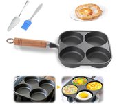Sartén antiadherente de hierro fundido de 4 tazas para panqueques, eficiente, con mango y agarre ignífugo, apta para cocinas de gas y de inducción. Poland