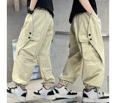 Pantalones de moda para niños, pantalones de trabajo finos de verano para niños, nuevos pantalones casuales 150 caqui
