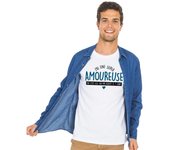 T-shirt Homme - J'AI UNE SUPER AMOUREUSE (OUI C'EST ELLE QUI M'A ACHETÉ CE T-shirt Homme - S blanco