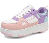 Patines de cuatro ruedas para niñas de 31 a 42, zapatos planos extraíbles, zapatos deportivos para patinaje sobre ruedas, patines para niños y niñas 31 negro/blanco