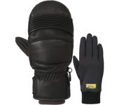 Guantes de snowboard namelessage con guantes interiores de cuero, 6 colores, 4 tallas, negros, talla M, guantes de nieve, snowboard GORE-TEX negro