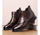 Botas Chelsea WAERTA marrones nuevas para hombre, botas negras de negocios hasta el tobillo, talla 38-46, botas cortas para hombre, botas de algodón afelpadas que mantienen el calor para hombre 38