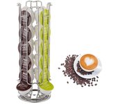 Expositor de cápsulas de café con 24 tazas, estantes de almacenamiento con base giratoria antideslizante para cápsulas Dolce Gusto y utensilios de café. negro