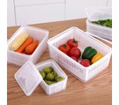 Caja de almacenamiento de plástico para nevera, escurridor portátil, nuevo organizador para refrigerador M