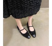 Zapatos planos de tacón bajo para mujer, lentejuelas suaves, zapatos de baile de ballet brillantes, vestido de baile de primavera 2024 brillante 35 negro