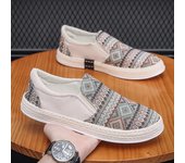 Mocasines para hombre, zapatos de verano, calzado de lona a la moda para hombre, zapatos vulcanizados informales de cuero de ante aterciopelados suaves y cómodos 39 beige