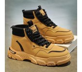 Botas de moto de moda para hombre, botas cortas de trabajo de moda británica de invierno 2024, zapatos casuales deportivos de montañismo al aire libre de moda 39 amarillo