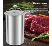 Olla de carne de acero inoxidable, prensa de carne, multifuncional, máquina marcadora de prensa de jamón, termómetro con para cocina casera plata