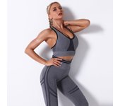 Mujeres Hermosa Espalda Secado Rápido Al aire libre Deportes profesionales Running Fitness Sin costuras Sujetador Yoga Chaleco XS-L XS negro