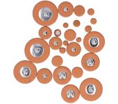 25 almohadillas para saxofón de piel de oveja marrón, junta de resonador de boca, piezas de instrumentos de viento