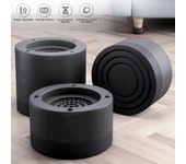 Almohadillas antivibración para lavadora, patas de goma elevadoras, antideslizantes, silenciadores, niveladores de muebles, amortiguadores universales, base fija Increase 3.5cm negro