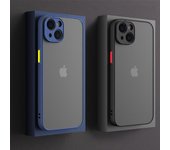 Funda semitransparente mate para iPhone 16, 15, 14, 13, 12, 11 Pro Max, X, XR, Xs, SE 2022, 2020, 7, 8 Plus, 6, 6s, 13 Mini, carcasa protectora a prueba de golpes iPhone 13 negro