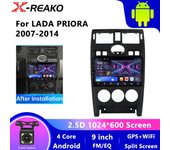 Radio para coche Android 12 Carplay Android auto para LADA Priora 2007 2008 2009-2014 reproductor multimedia navegación GPS autorradio 2din 4core-1+32G-CP