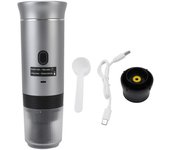 Cafetera eléctrica portátil de 120 ml, acero inoxidable 304, con calentamiento automático, para viajes.