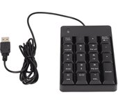 Teclado numérico con cable de 19 teclas, interfaz USB, portátil, negro, para oficina