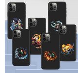 Funda de teléfono para Apple Iphone 14 11 13 Pro Max 12 Mini Xr 7 8 + Se 2020 Xs 6 6s Plus 5 5s Demon Slayer Anime funda negra de silicona iPhone XS Max