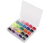 Hilos de coser de colores con bobinas de plástico para máquina de coser para bordar a mano en casa, 25 rejillas