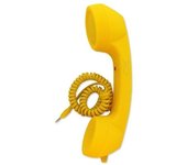 Kitsch teléfono fijo con cable teléfono retro micrófono altavoz blanco