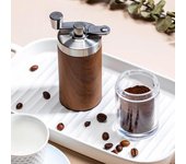 Molinillo de café portátil de grano de madera con manivela de acero inoxidable, manual, hecho a mano, herramienta de cocina