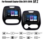 8 pulgadas para Renault Captur Clio 2011-2018 con botón perilla Android Car Radio reproductor Multimedia navegador estéreo GPS 2 Din 1 + 32GB 1+32GB,A