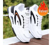 Zapatos casuales de algodón cálido de terciopelo para hombre - Calzado deportivo para papá y estudiante otoño/invierno 42 Standard Size