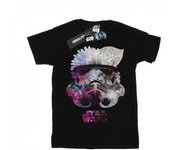 Star Wars Girls Stormtrooper Floral Helmet Cotton T-Shirt 9-11 Years negro
