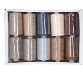 Hilo para máquina de coser, serie gris de 10 colores, herramientas de bordado de poliéster de excelente resistencia a la tracción