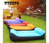 Sofá inflable perezoso portátil para exteriores, cama inflable para acampar, cama de aire para parque, almohadilla para dormir rojo rosa