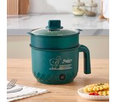 Olla de Cocina eléctrica multifunción para dormitorio de estudiantes, Mini olla eléctrica pequeña para fideos instantáneos, olla caliente eléctrica integrada para el hogar. 1.8L Single-layer switch with thickened plastic