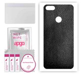 apgo Protective Skin Sticker for the back compatible with TP-Link Neffos C9A, Wrap Film, Foil, Vinyl - Pattern Black Leather